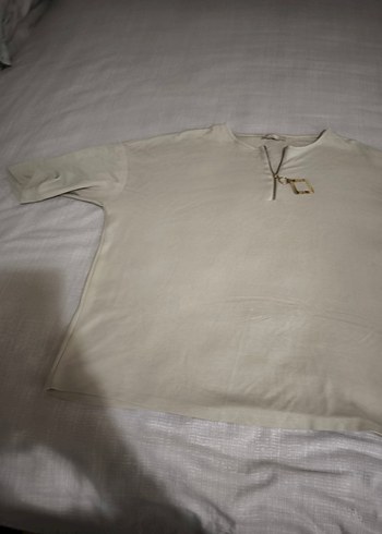 Zincir Detaylı Bej Kadın Triko bluz - Görsel 5