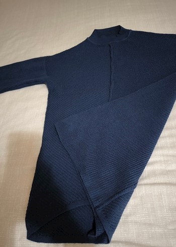 Kadın Lacivert Boğazlı Triko Kazak - Görsel 2