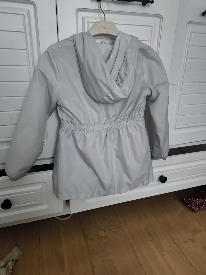 Kız Çocuk Gri açık mavi Fermuarlı Yağmurluk - Görsel 3