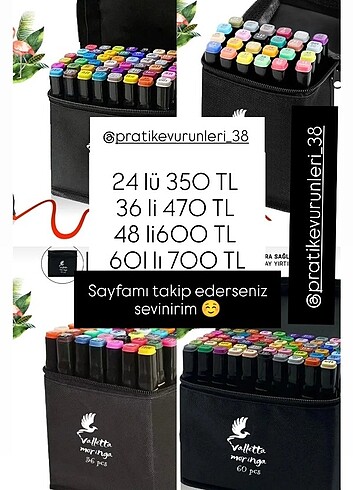 Çift taraflı Keçeli kalem seti