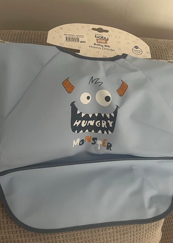 Mavi Baskılı Bebek Önlüğü - Görsel 3