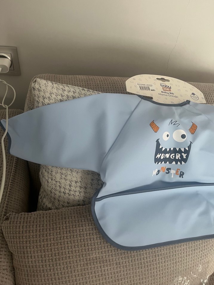 Mavi Baskılı Bebek Önlüğü - Görsel 2