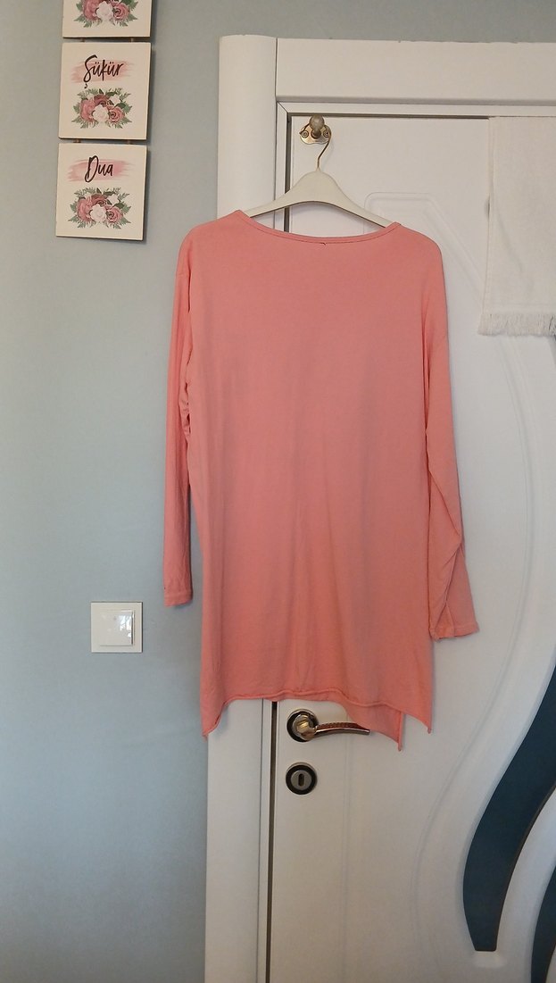 Pembe Payetli Hamile Tişörtü Uzun Kollu - Görsel 2