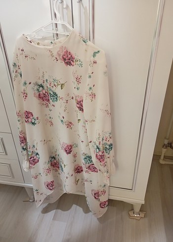 Alvina Uzun Kollu Çiçek Desenli Bohem Tunik