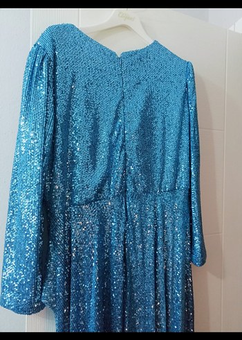 Mavi Payetli Kız Bolero V Yaka - Görsel 3