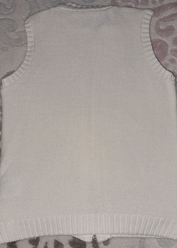 Kız Çocuk Kürklü Krem Yelek - Görsel 3