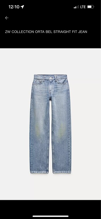 38 Beden mavi Renk zara straight fit blue jean