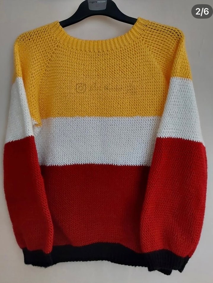 Renkli Örgü Kadın Kazak - Görsel 3