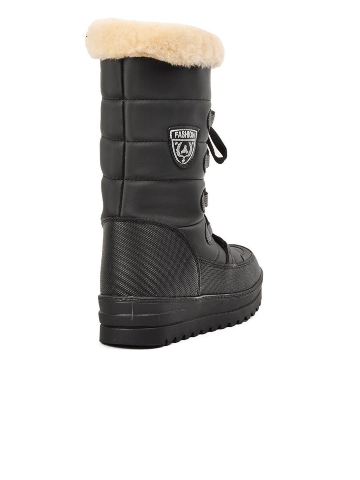 Walkway Yuja Siyah-bej Içi Kürklü Su Itici Kadın Botu - Görsel 4
