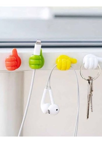 5'li Renkli Başparmak Kablo Tutucu - Görsel 2