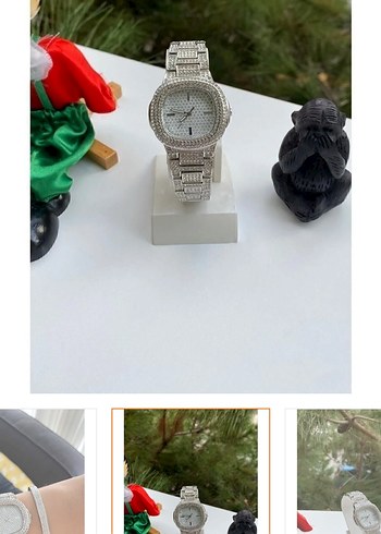 Beyaz Payetli Kadın Kol Saati - Görsel 2