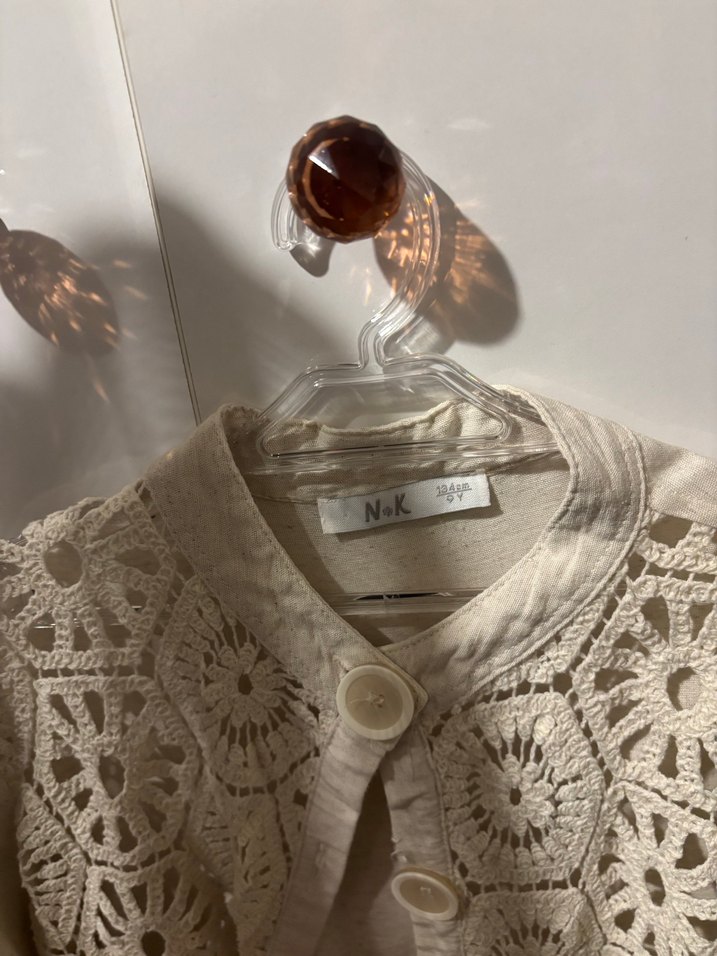 Bej Nakışlı Dantel Detaylı Midi Hamile Ceketi - Görsel 2