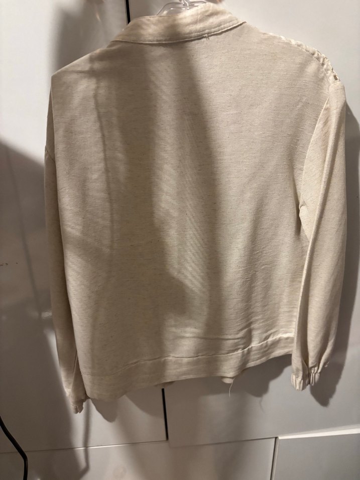 Bej Nakışlı Dantel Detaylı Midi Hamile Ceketi - Görsel 3