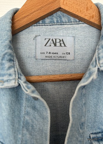 Kız Çocuk Baskılı Denim Ceket - Görsel 4