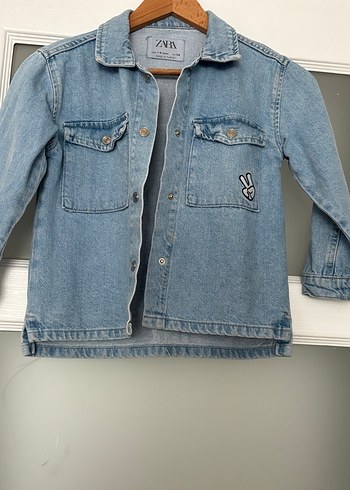 Kız Çocuk Baskılı Denim Ceket - Görsel 2