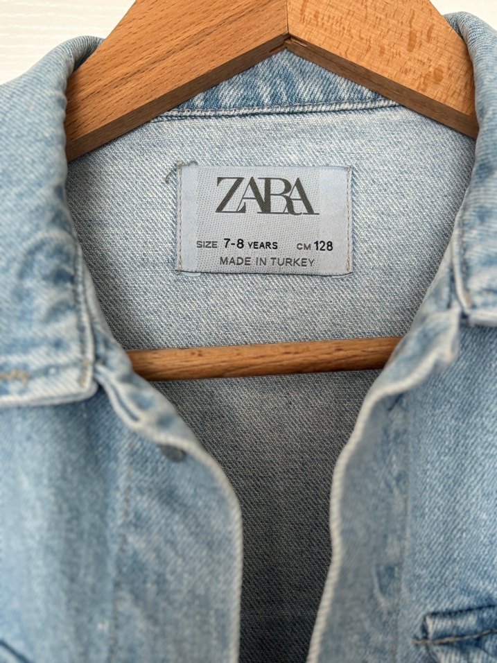 Kız Çocuk Baskılı Denim Ceket - Görsel 4