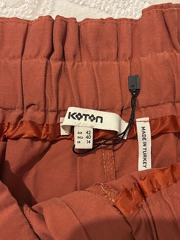 Koton Tensel kumaş şort kiremit renk