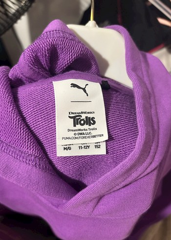 Mor Kapüşonlu Baskılı Sweatshirt - Görsel 2