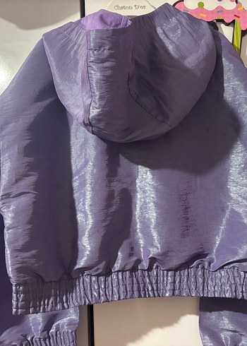 Mor Parlak Kız çocuk Spor Ceket - Görsel 4