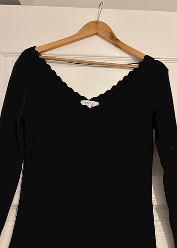 IPEKYOL Siyah V Yakalı İnce Triko Kazak - Görsel 4