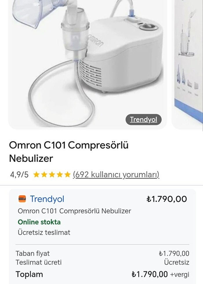 Omron  C101 Kompresörlü Nebulizatör - Görsel 2