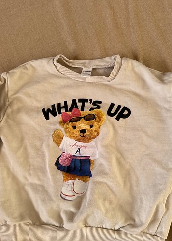 Kız Çocuk Beyaz Uzun Kollu Sweatshirt - Görsel 2