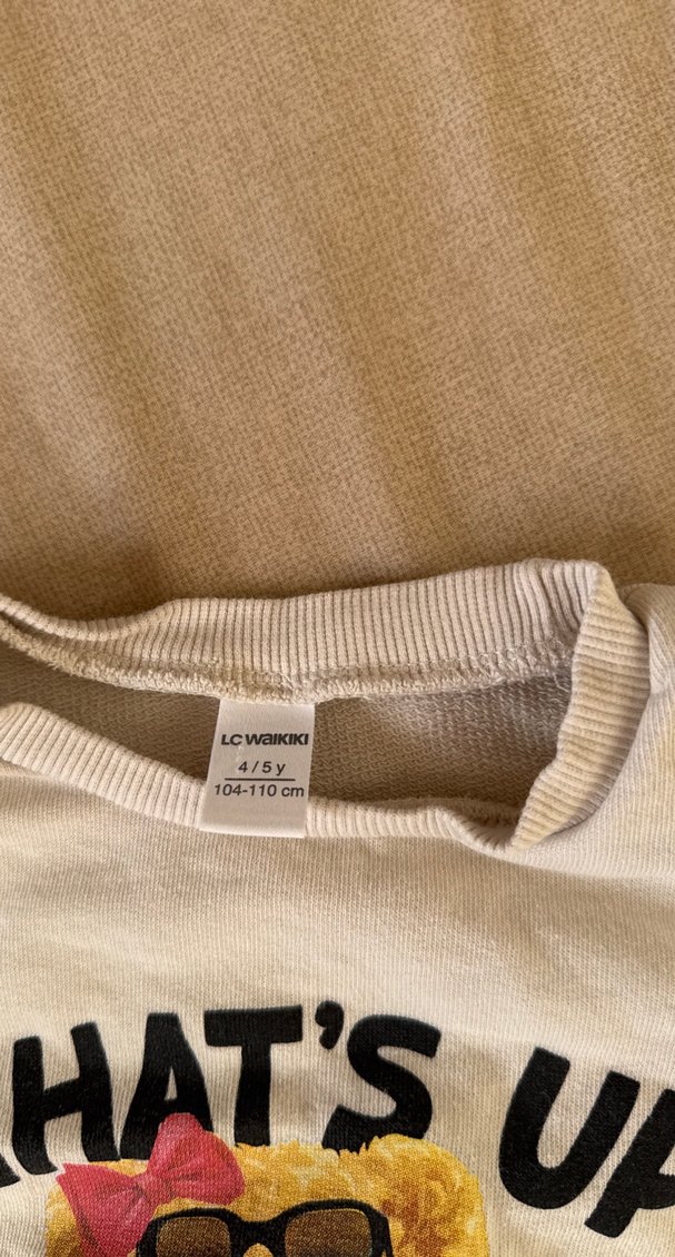 Kız Çocuk Beyaz Uzun Kollu Sweatshirt - Görsel 3