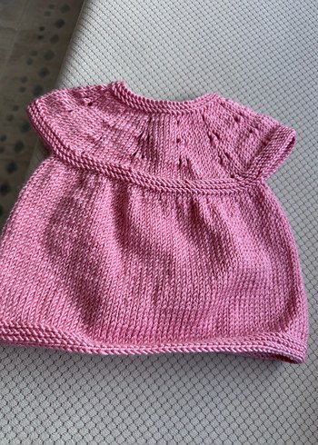 Kız Çocuk Pembe Örgü Kolsuz Hırka - Görsel 3