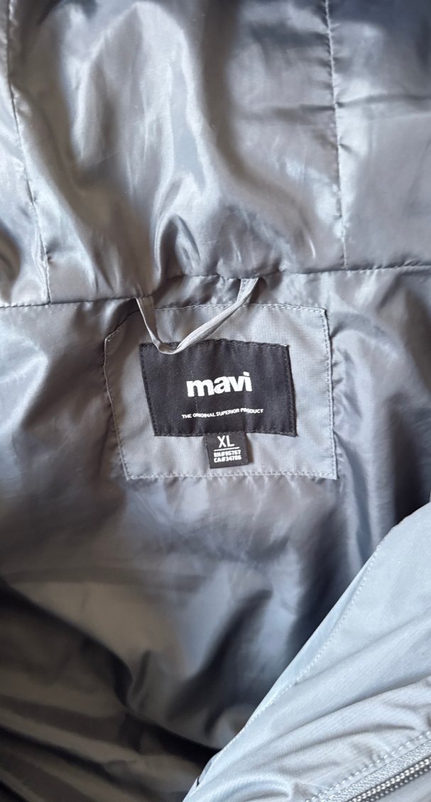 Gri Kapüşonlu erkek Kış Montu - Görsel 3