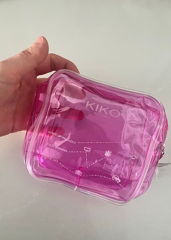 KIKO Pembe Parlak Kadın Makyaj Çantası - Görsel 3