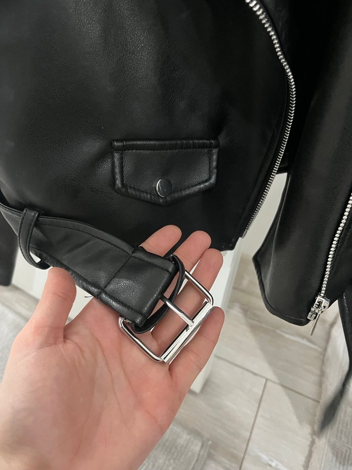 Stradivarius iyah Biker Deri Kadın Ceket - Görsel 5