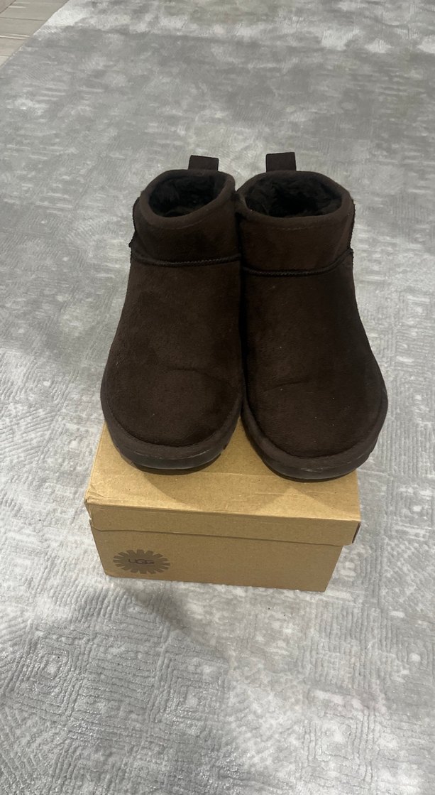 Kahverengi Süet UGG Kadın Dolgu Topuk Bot - Görsel 2