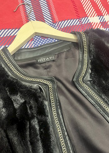 Siyah Kürklü Deri Kadın Yelek - Görsel 3