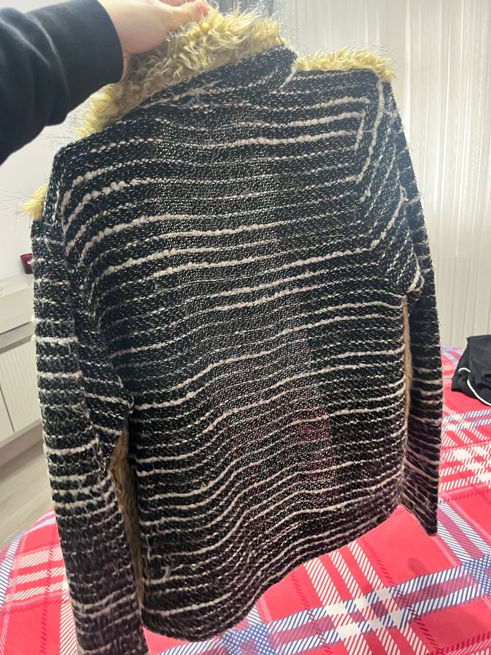 Kahverengi Kürklü Kadın Midi Ceket - Görsel 5