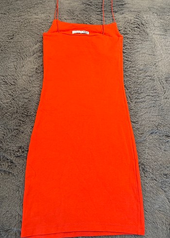 Zara Kırmızı Askılı Midi Elbise