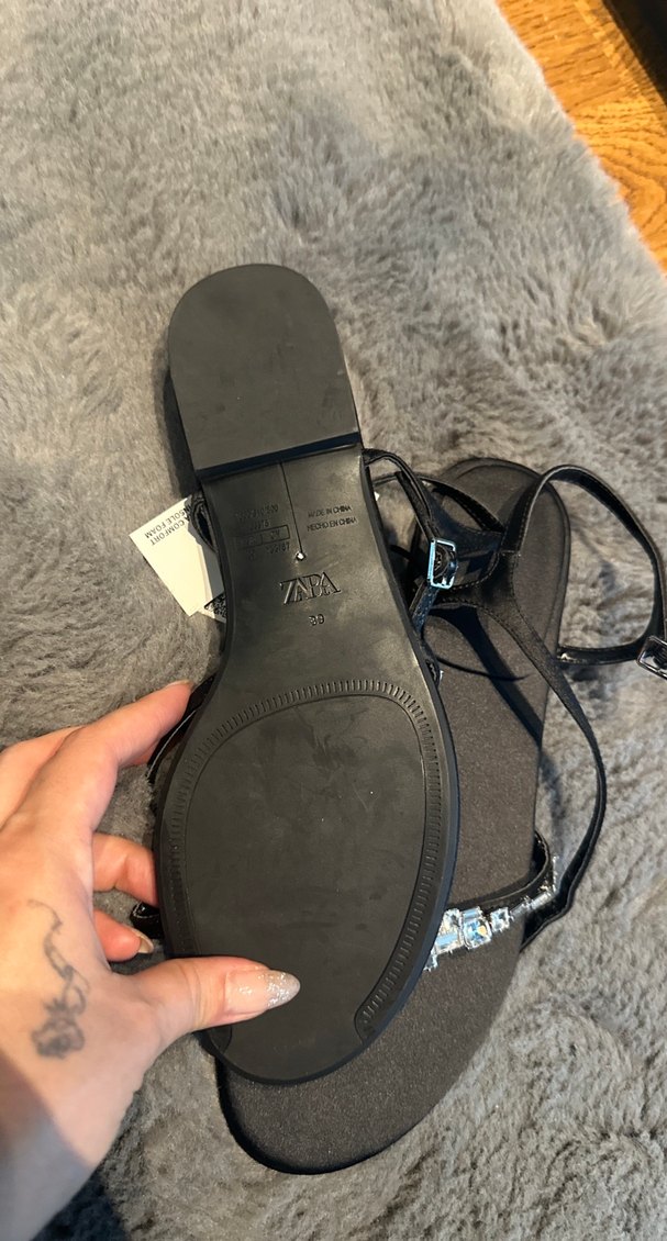 Zara Taşlı İnce  Kadın Sandalet - Görsel 4