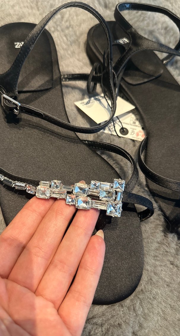 Zara Taşlı İnce  Kadın Sandalet - Görsel 2