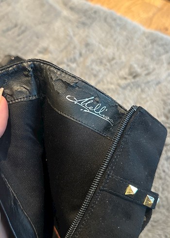 Sivri Burun Siyah Süet Tokalı Bot - Görsel 7