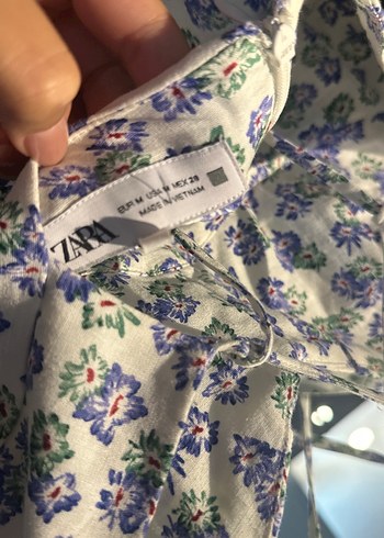 Mor Desenli Uzun Drapeli Askısız Elbise - Görsel 5