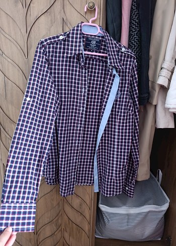 Bordo Kareli Kadın Gömlek - Görsel 4