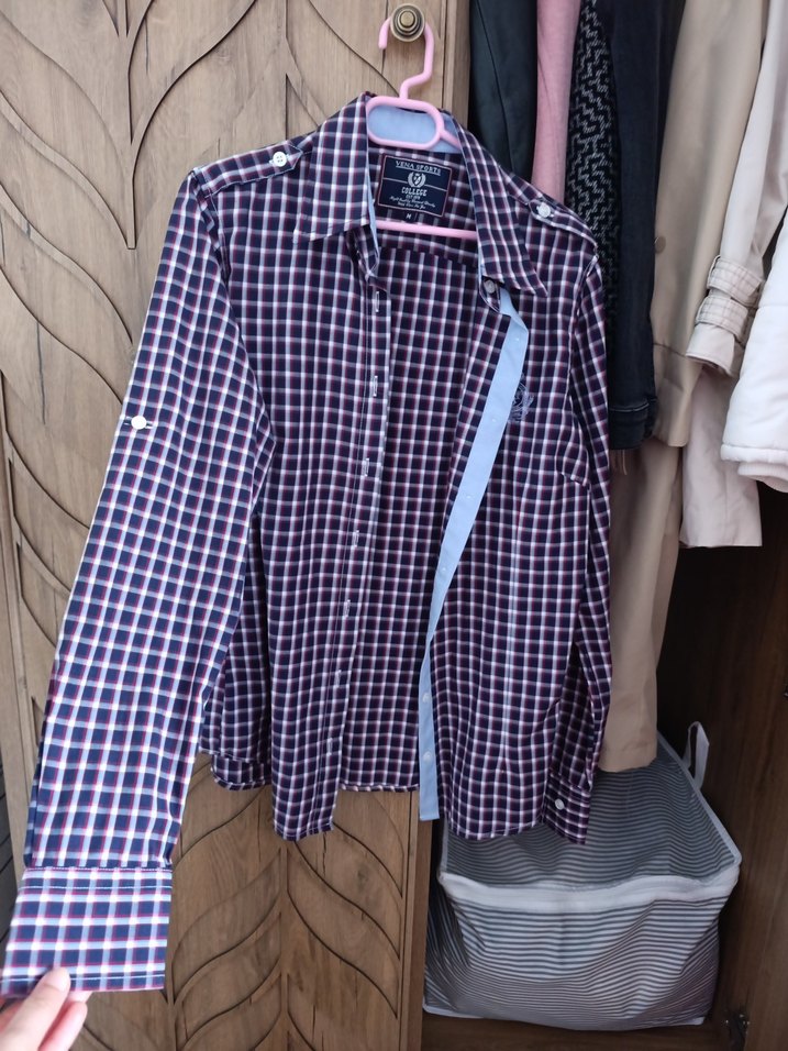 Bordo Kareli Kadın Gömlek - Görsel 4