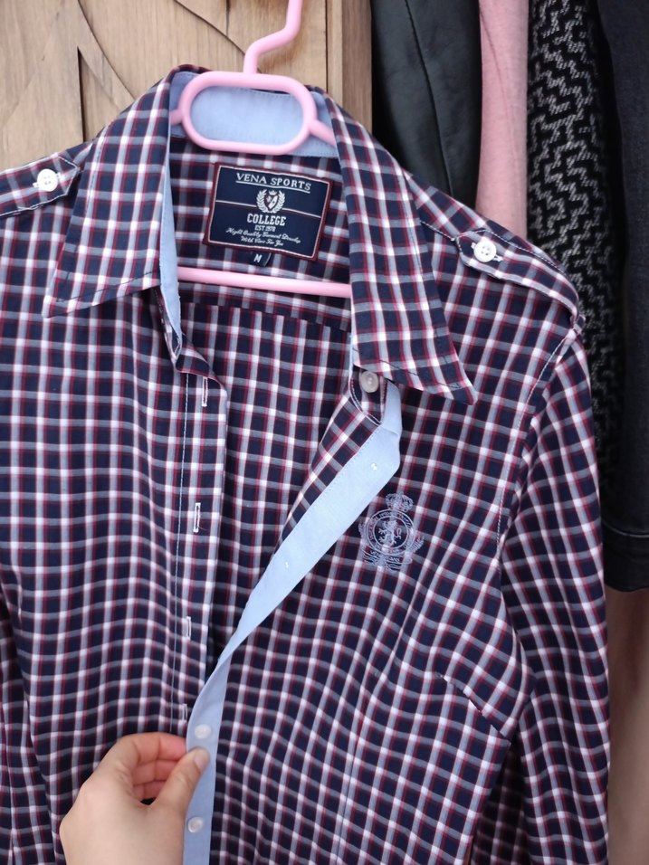 Bordo Kareli Kadın Gömlek - Görsel 3