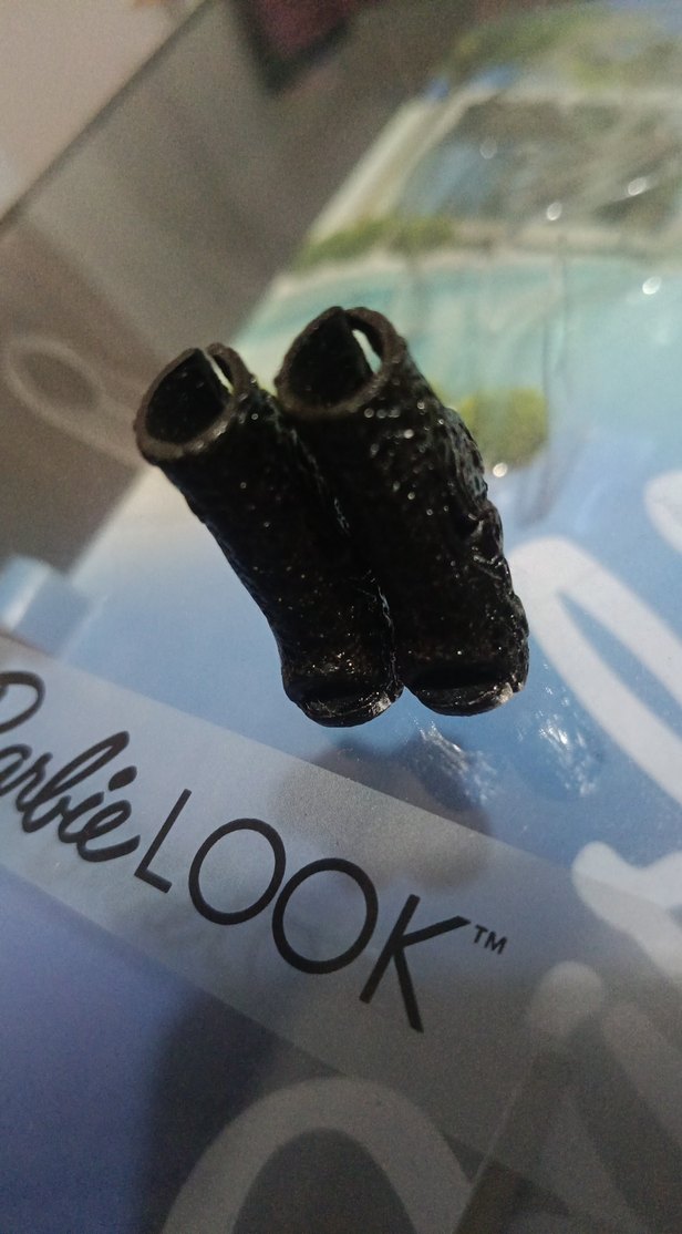 Kızlar için Siyah Pullu Yılan Desenli Goth Bot - Görsel 2