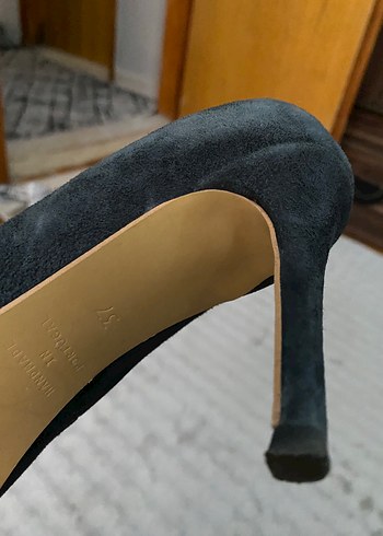 37 Beden Gri Süet Topuklu Kadın Stiletto