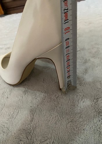37 Beden Beyaz Deri Stiletto Topuklu Kadın Ayakkabı