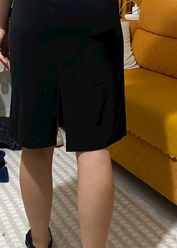 Siyah Drapeli Midi Etek - Görsel 2