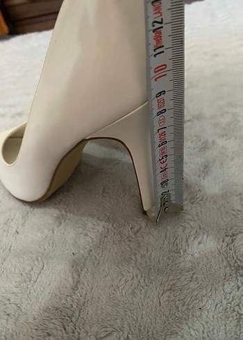 Beyaz Deri Stiletto Topuklu Kadın Ayakkabı - Görsel 5