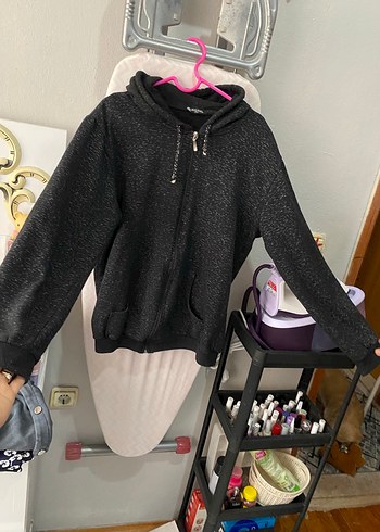 Fermuarlı Gri Sweatshirt - Görsel 3