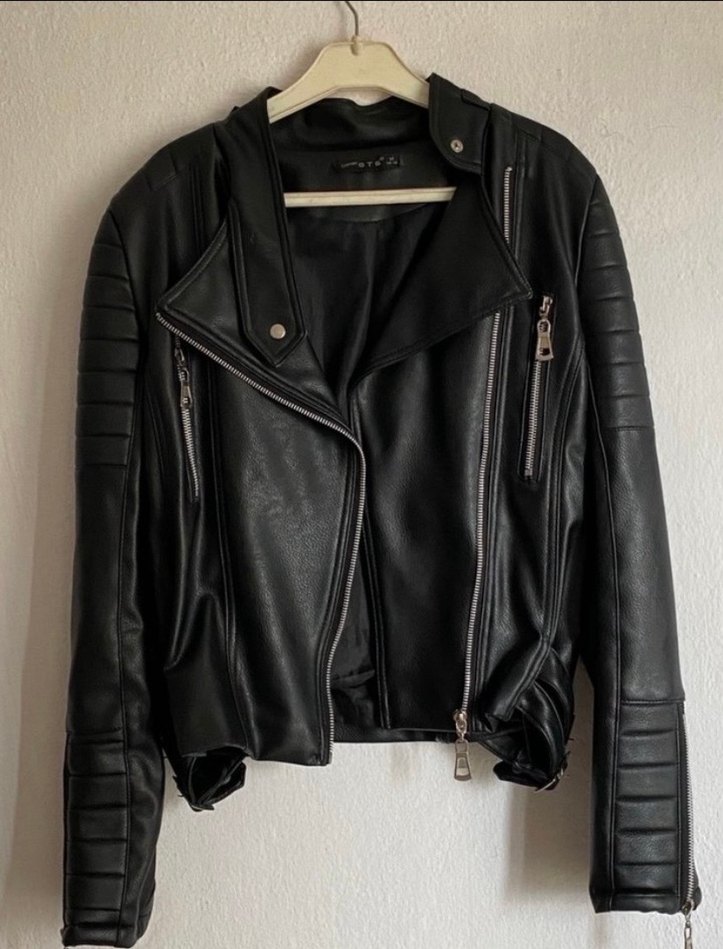 Siyah Deri Biker Ceket - Görsel 2