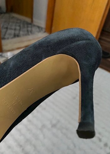 Lacivert Süet Topuklu Kadın Stiletto - Görsel 3